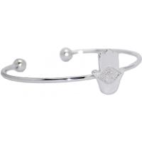Pulsera Mano de Fatima Bola (Acero Plateada) (P2)