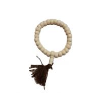Pulsera Mala Tibetana Blanca Bola 8 mm