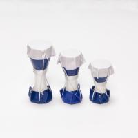 Set 3 Tambores Bata  Yemanja (6 a 10 cm) (azul y blanco)