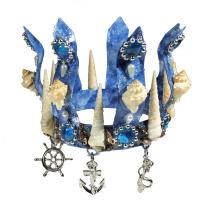 Sant. Corona Yemanja Metal Decorada c/ Herram. grande 23 x 2...