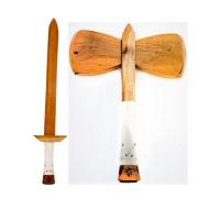 Sant. Hacha + Espada Madera Grabadas Chango (Hacha 30 x 38 c...