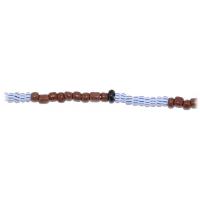 Collar Santeria Lazaro (Ctas. Rayadas) (Bco con Az-1 Negra-9...