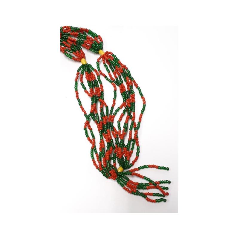 Collar Santeria Mazo Ochun 5 x 5 (Rojo-Verde)