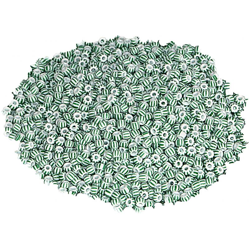 Cuenta Blanca rayada Verde 100 g *