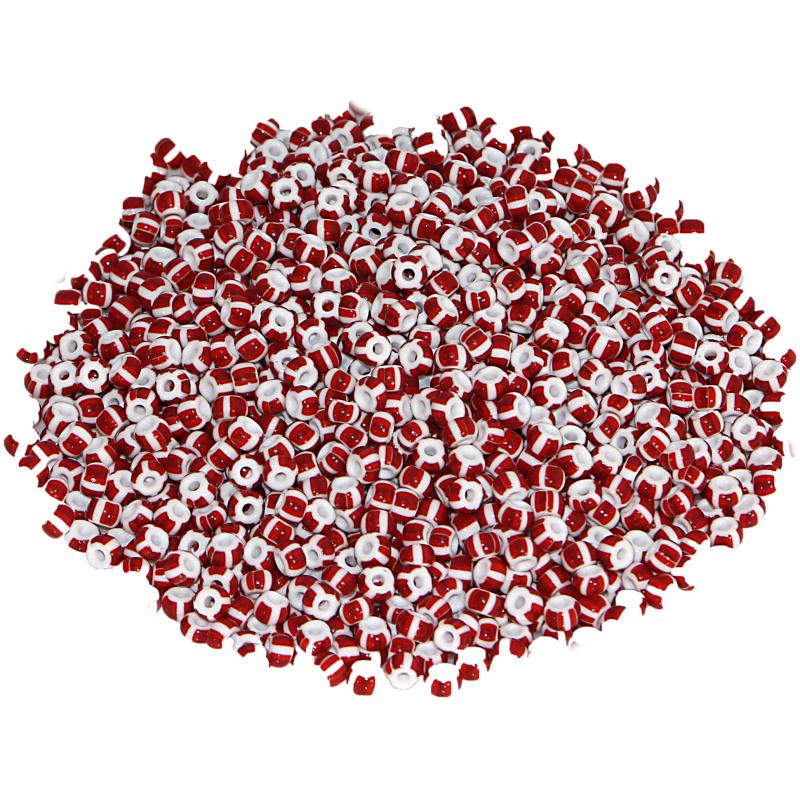 Cuenta Rojo rayado con Blanco 100 g (HAS)