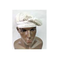 Gorro Santero Decorado Blanco 54 cm Elastico (Obatala)