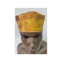 Gorro Santero Dibujos Ochun 54 cm Elastico (Amarilo dorado)(...