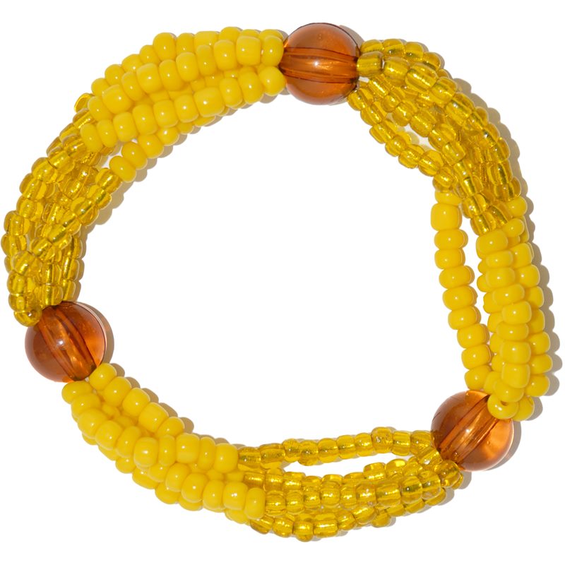 Ilde Mazo Ochun 22 cm (10 Ctas. Cristal - 10 Ctas. Amarillas) (5 Vueltas)