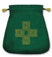 Bolsa Tarot Terciopelo Verde 20,5 x 20 cm (Motivo Cruz Celta) *