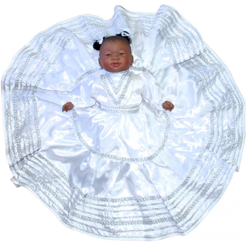 Muñeca Orisha Obatala 40 cm. Gala (con ilde y collar)