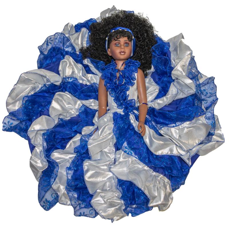 Muñeca Orisha Yemanja Plateada 70 cm (Dos Aguas) (Vestido +  Accesorios)
