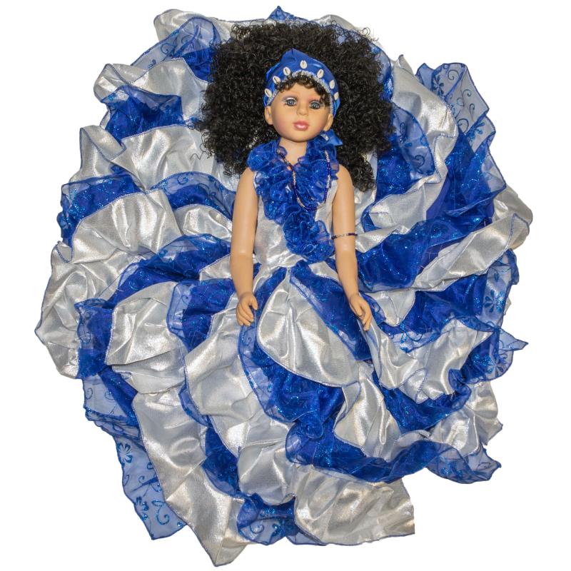 Muñeca Orisha Yemanja Plateada 70 cm - Rubia  (Dos Aguas) (Vestido +  Accesorios)