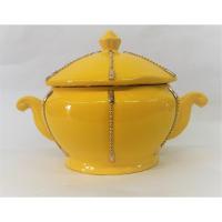 Sopera Ceramica Bombonera Decorada 30 x 21 cm Amarilla fuerte (Ochun)(2019)
