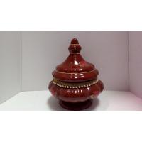 SOPERA Ceramica Tipo Copa c/ Flores y Pintura Oro 27 x 23.5 ...