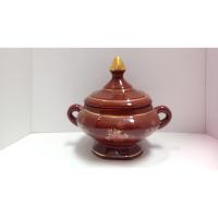 SOPERA Ceramica Tipo Copa Asas c/ Flores y Pintura Oro 25 x ...