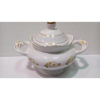 SOPERA Ceramica Ovalada Asas c/ Flores y Pintura Oro 26 x 35...