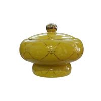 Sopera Porcelana Ibeyis 12 x 15 cm (Amarilla con dorado)