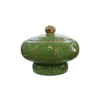 Sopera Porcelana Ibeyis 12 x 15 cm (Verde con dorado)
