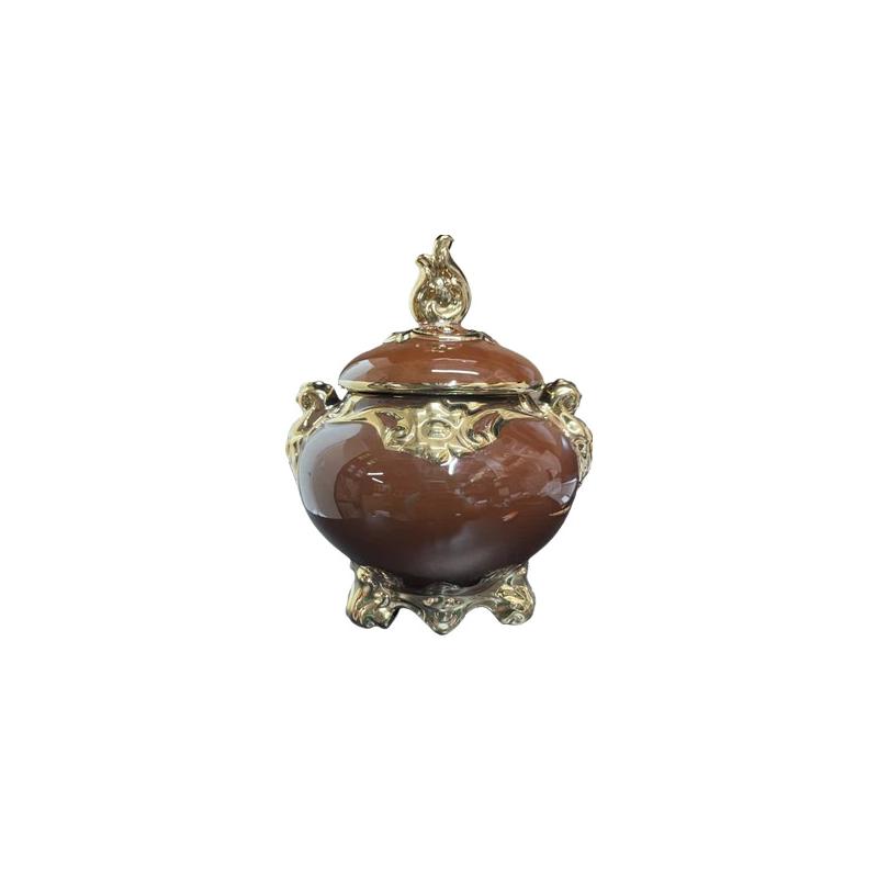 Sopera Porcelana Oya 30 x 27 cm (Marron con dorado)