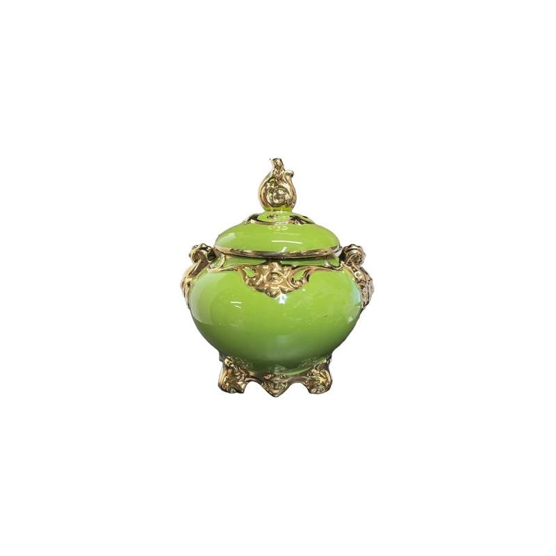 Sopera Porcelana Orula 30 x 27 cm (Verde con dorado)