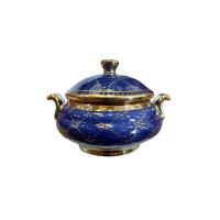 Sopera Porcelana Ibeyis 12 x 17 cm (Azul con dorado)