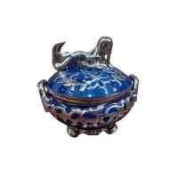 Sopera Porcelana Yemanja 30 x 35 cm (Azul detalles plateados)