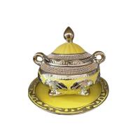 Sopera Porcelana Ochun  23 x 28 cm + Plato  (Amarilla detall...