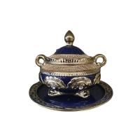 Sopera Porcelana Yemanja 23 x 28 cm + Plato  (Azul detalles ...