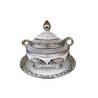 Sopera Porcelana Obatala 23 x 28 cm + Plato (Blanca detalles...