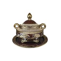Sopera Porcelana Oya 23 x 28 cm + Plato (Marron detalles dor...