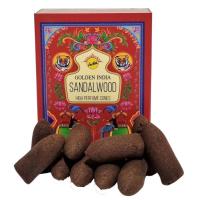 Cono reflujo Golden Indian Sandalwood-Sandalo (10 conos-37g)...
