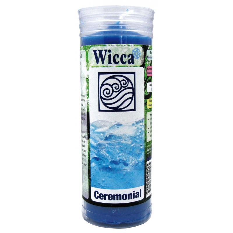 Velon Wicca Ceremonial Elemento Agua (Azul) 15 x 5.5 cm (Con Tubo Protector)