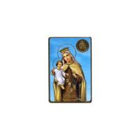 Estampa con Medalla grabada Virgen del Carmen 6 x 9 cm