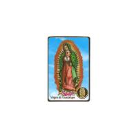Estampa con Medalla grabada Virgen de Guadalupe 6 x 9 cm