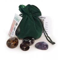 Amuleto Zodiacal Escorpio (4 Piedras + Explicacion + Bolsa T...