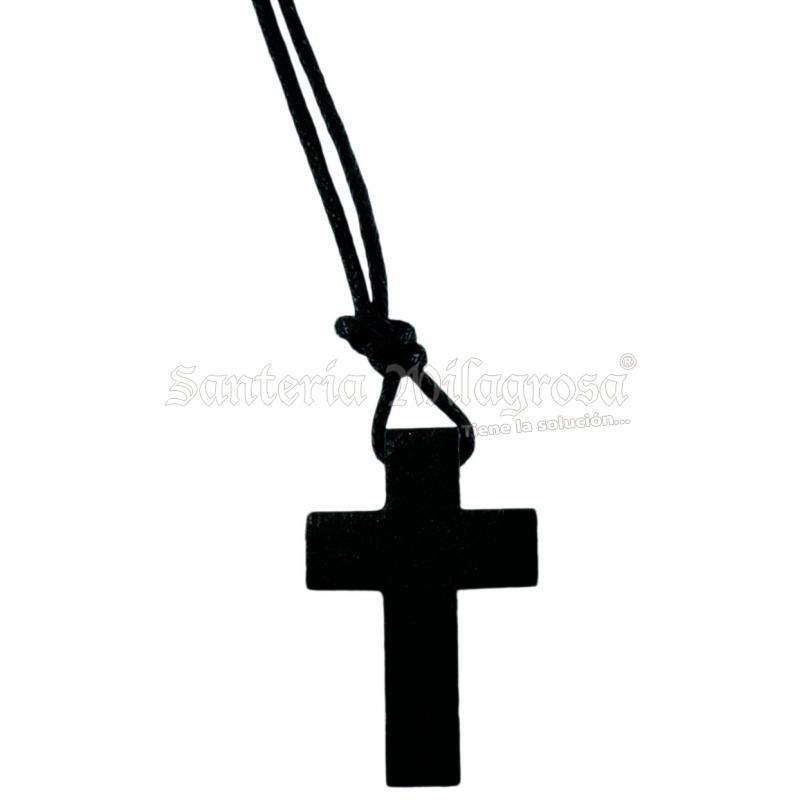 Cruz Madera 3 cm (Color: Negra) (C/ Cordon)