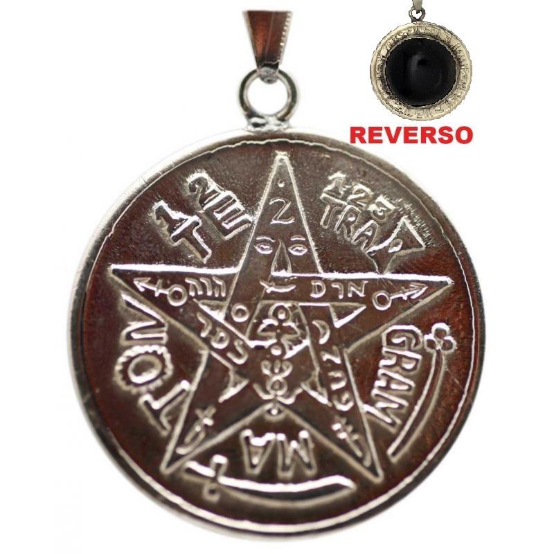Amuleto Tetragramaton con Obsidiana Zodiacal 2.5 cm (Talisman Proteccion)