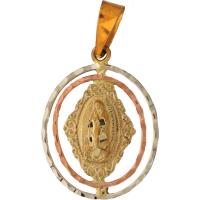 Amuleto Guadalupe 2 Aros Tumbaga 3 Metales 4.5 cm