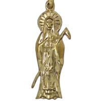 Amuleto Santa Muerte Tumbaga Plana Dorada 04.5 cm