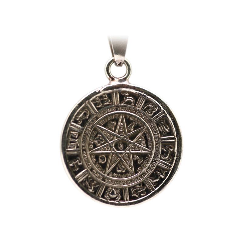 Amuleto Estrella de 7 Puntas Alquimia c/ Tetragramaton 3.5 cm
