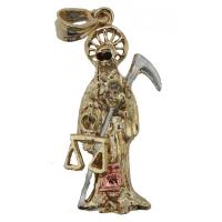 Amuleto Santa Muerte Tumbaga Balanza Movible 3 Metales 04 cm...