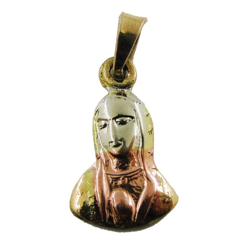 Amuleto Guadalupe o Lupita Tumbaga Busto 3 metales 1.5 cm