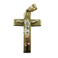 Amuleto Cristo en Cruz Tumbaga 3 Metales 4.5 cm