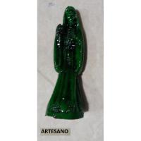 Amuleto Santa Muerte 07 cm Verde - c/ Amuleto y Base (Resina)
