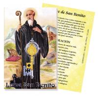 Amuleto Llave San Benito Mini Dorada con oracion (2,5 x 1,2 cm)