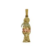 Amuleto Santa Muerte Tumbaga plana 3 metales 03 cm