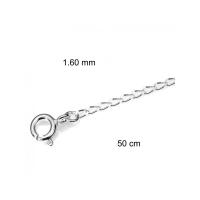 Cadena Plata 50 cm Eslabon Medio (1,6 mm)