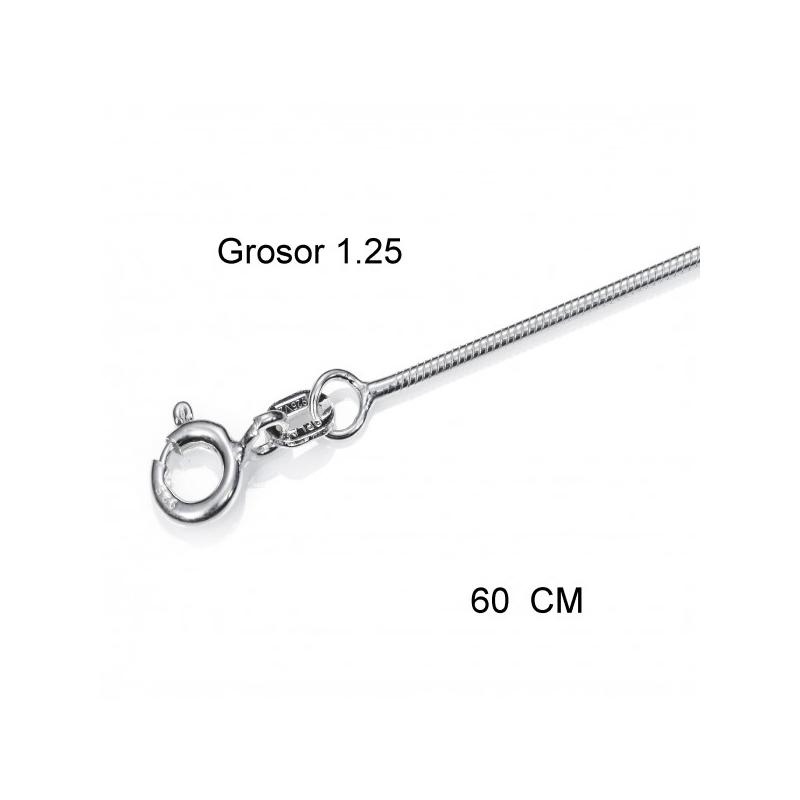 Cadena Plata 60 cm Cola de Raton Gruesa (1,25 mm)