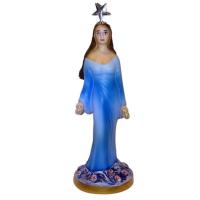Vela Bujia Bi-Color Blanco-Azul 20 x 2 cm (P24)