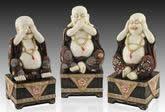 Buda Resina Abundancia No Veo Oigo Hablo 32 x 15 cm aprox. (...